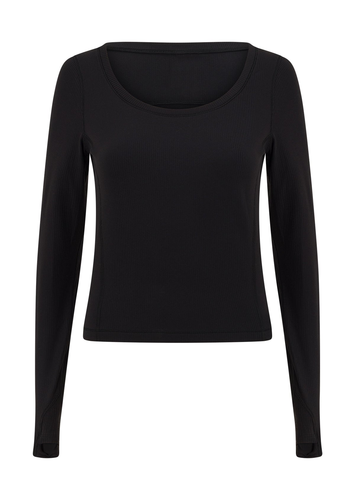 Lorna Jane Train Warmer Long Sleeve Rib Top - Black