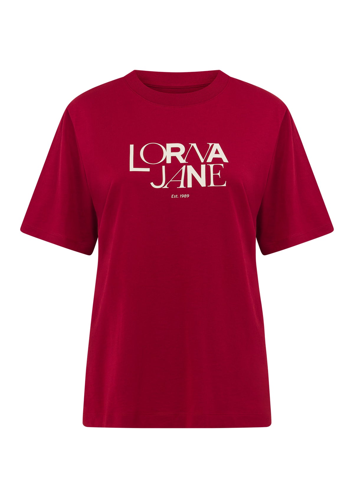 Lorna Jane Sweet Script Relaxed T-Shirt - Dark Red