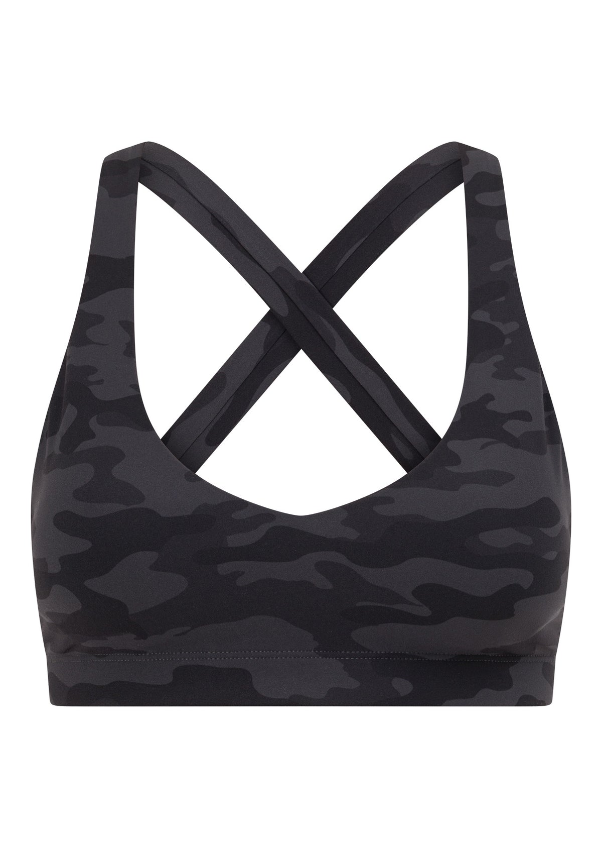 Lorna Jane Cute In Camo Sports Bra - Black Camo Print