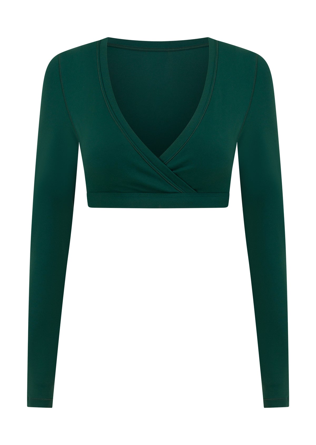 Lorna Jane Wrap It Up Long Sleeve Bra Top - Midnight Green