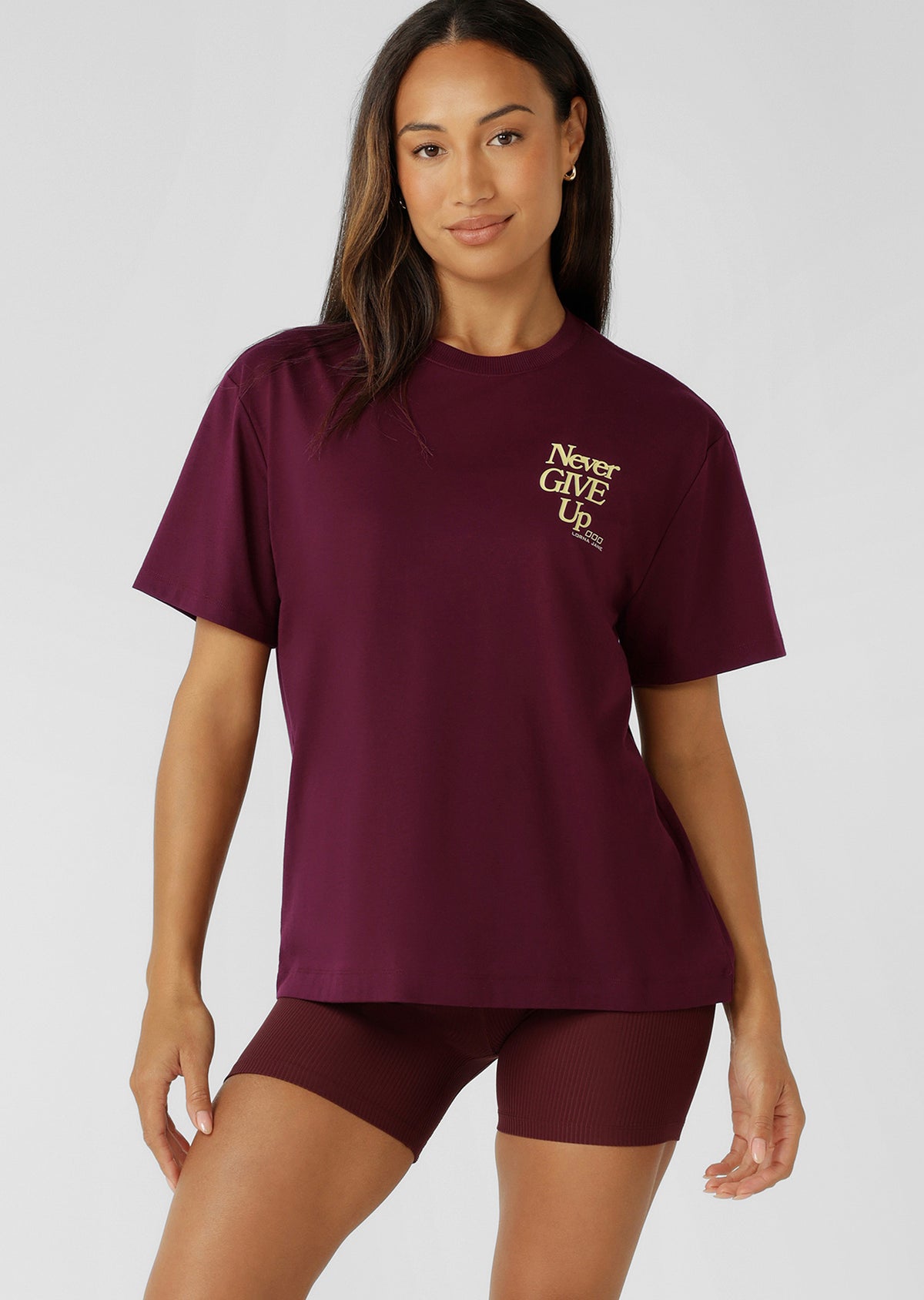 Lorna Jane Keep Going T-Shirt - Plum Red