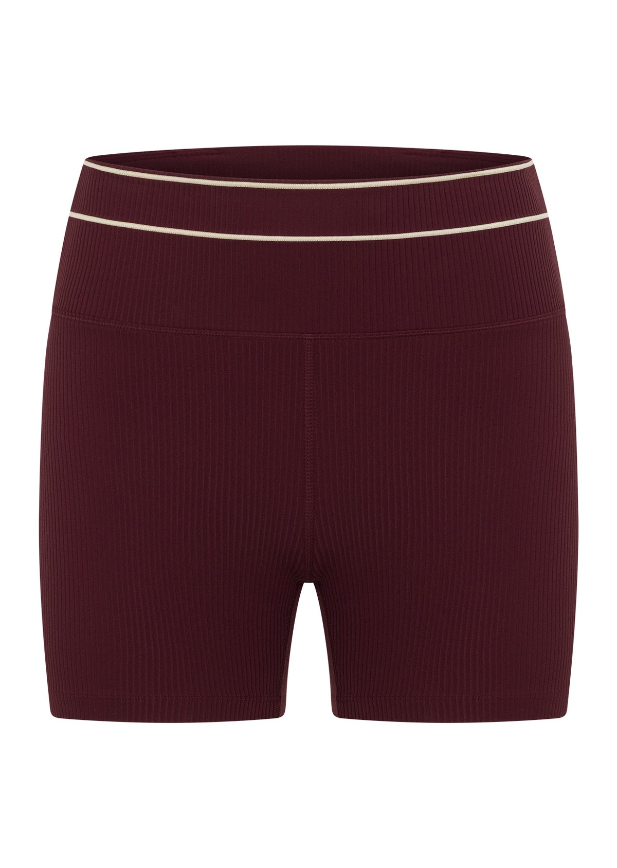 Lorna Jane All Star Luxe Rib 12cm Bike Shorts - Plum Red