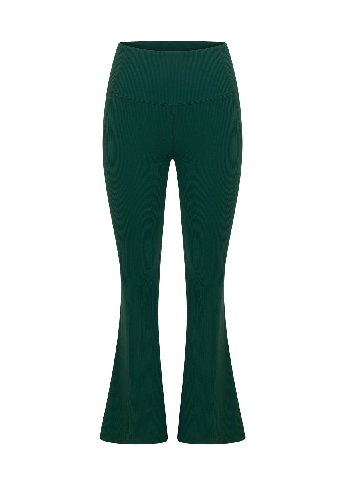 Lorna Jane Irresistible Rib Flared Leggings - Midnight Green