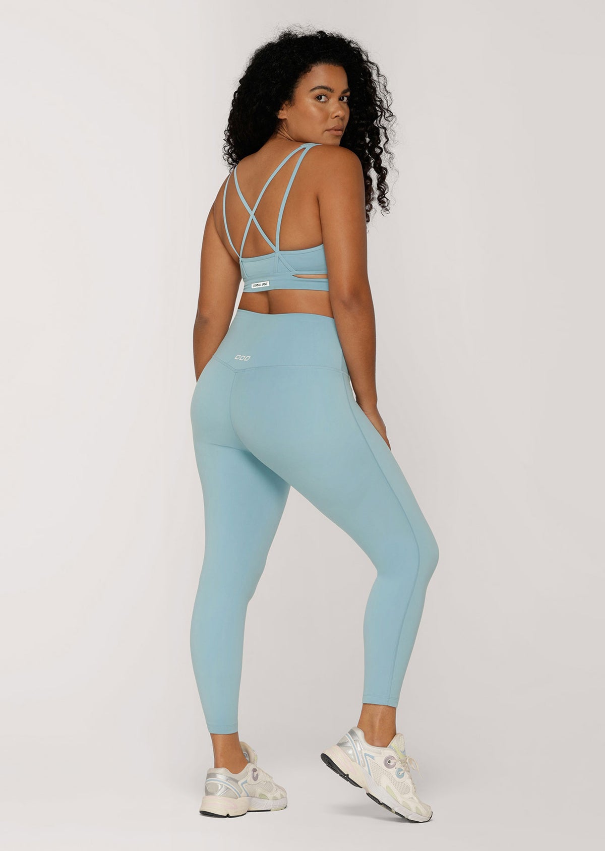 Lorna Jane Hi-Fold Lotus No Chafe Aloe Vera Ankle Biter Leggings - Voyage Blue