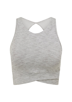 Lorna Jane Get Fit Sports Bra - Grey Marl Stripe