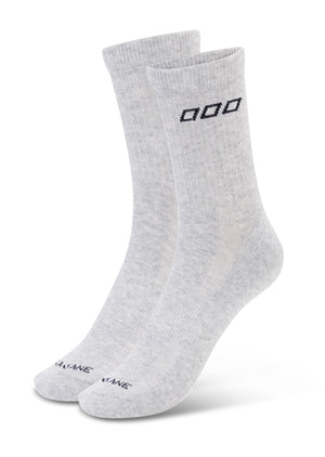 Lorna Jane LJ Quarter Crew Socks - Grey Marl & Black