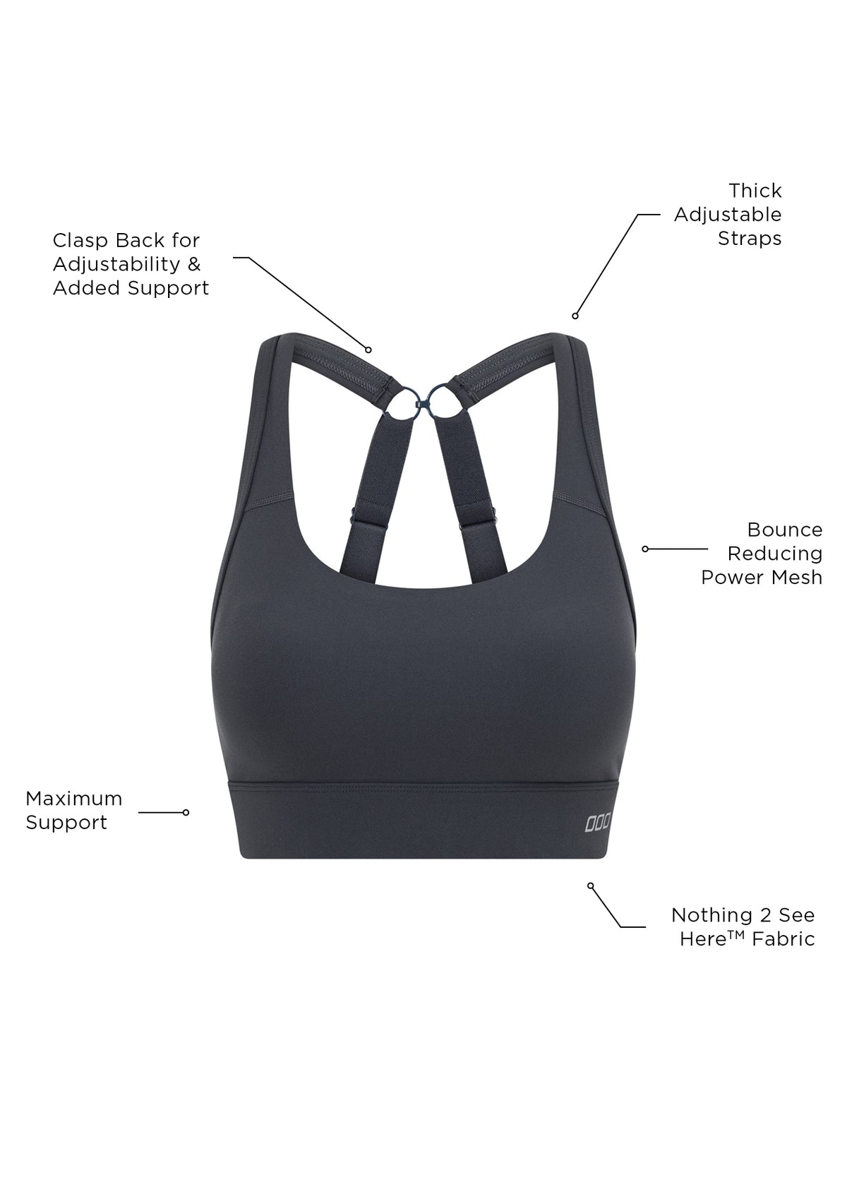 Lorna Jane Amy Maximum Support Sports Bra - Titanium