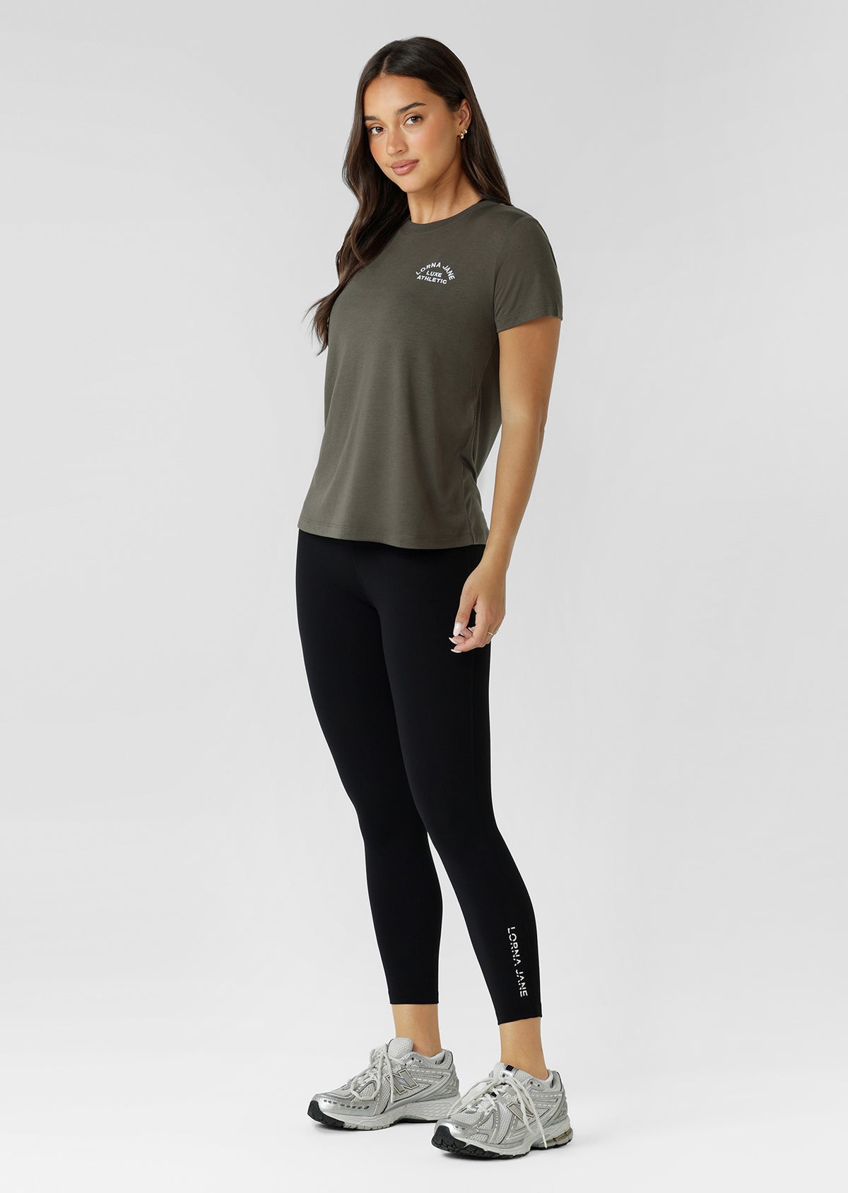 Lorna Jane Lotus T-Shirt - Dark Khaki Haze