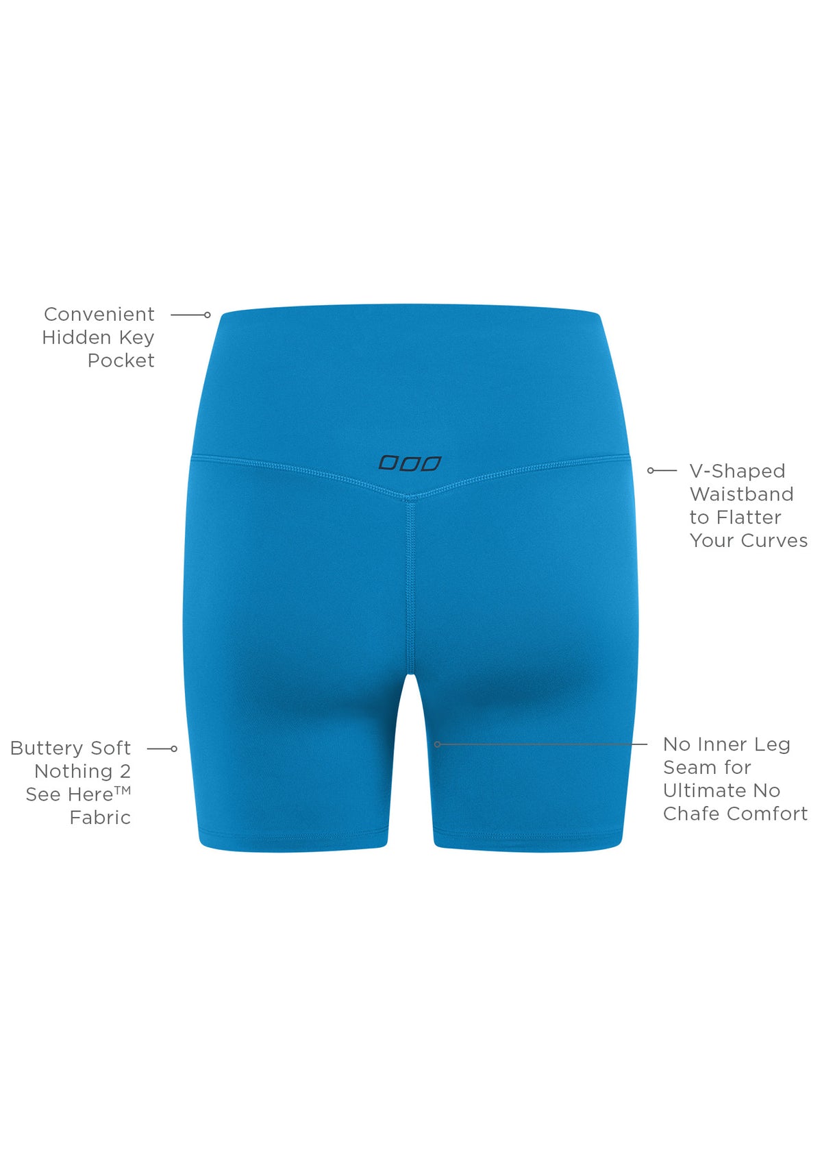 Lorna Jane Lotus No Chafe 16cm Bike Shorts - Cornflower