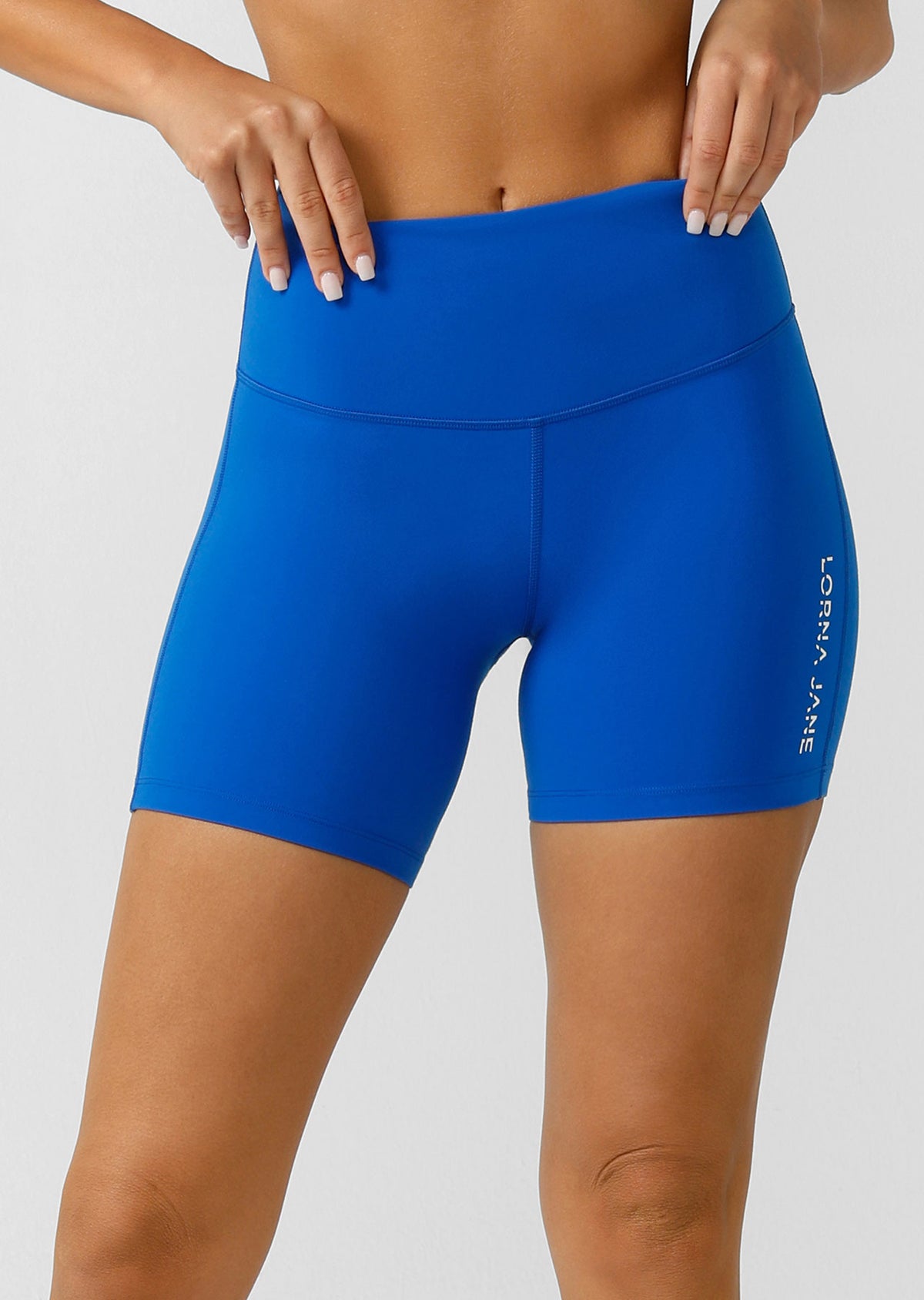 Lorna Jane Lotus No Chafe 16cm Bike Shorts - Cobalt Blue