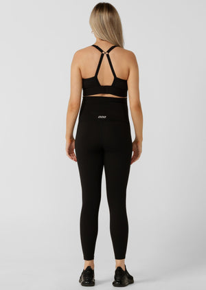 Lorna Jane LJ Maternity Phone Pocket Ankle Biter Leggings - Black
