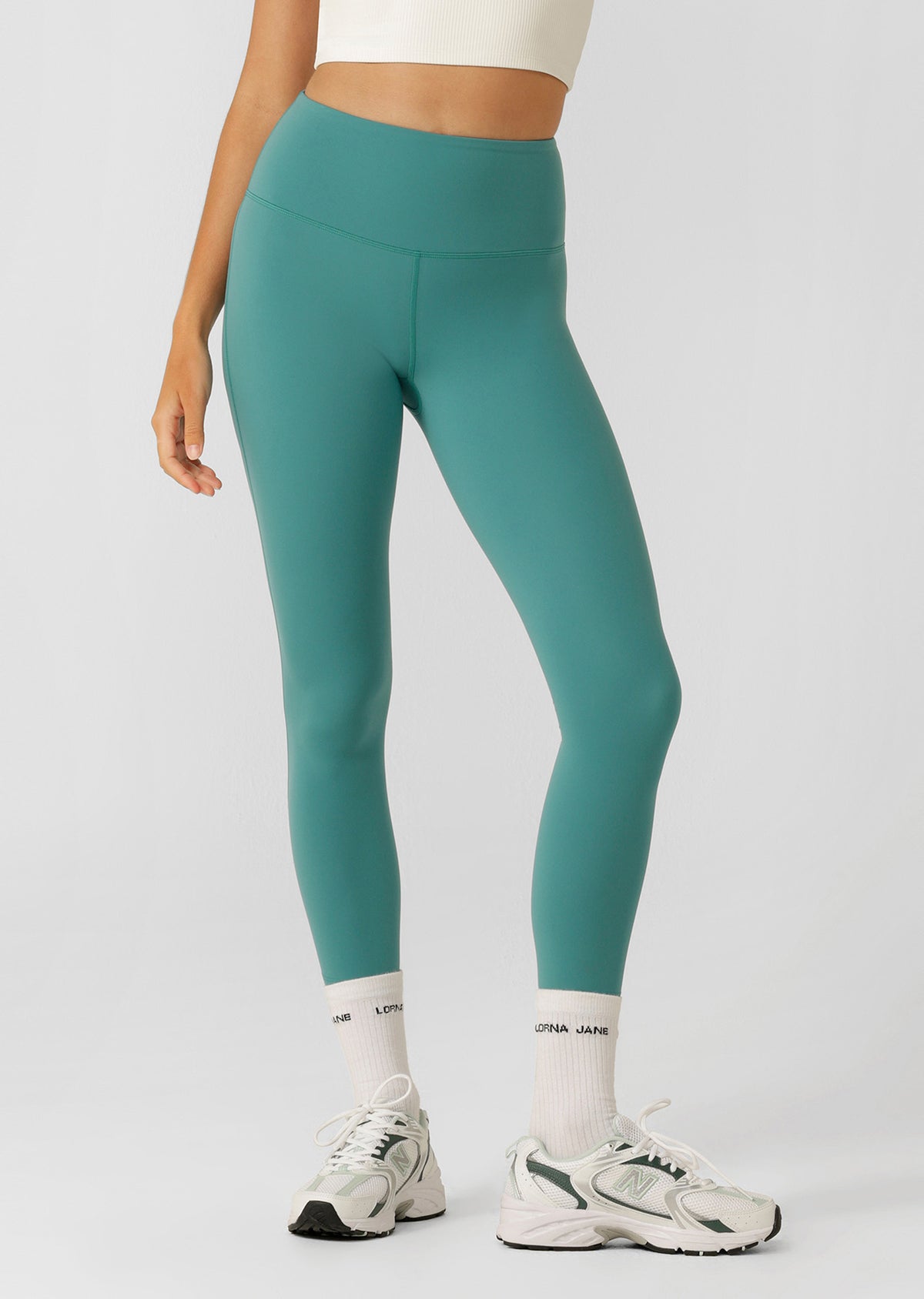 Lorna Jane Lotus No Chafe Phone Pocket Ankle Biter Leggings - Jewel