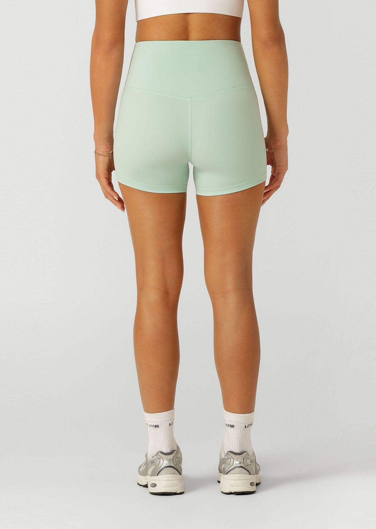 Lorna Jane Lotus No Chafe Phone Pocket 9cm Bike Shorts - Soft Mint