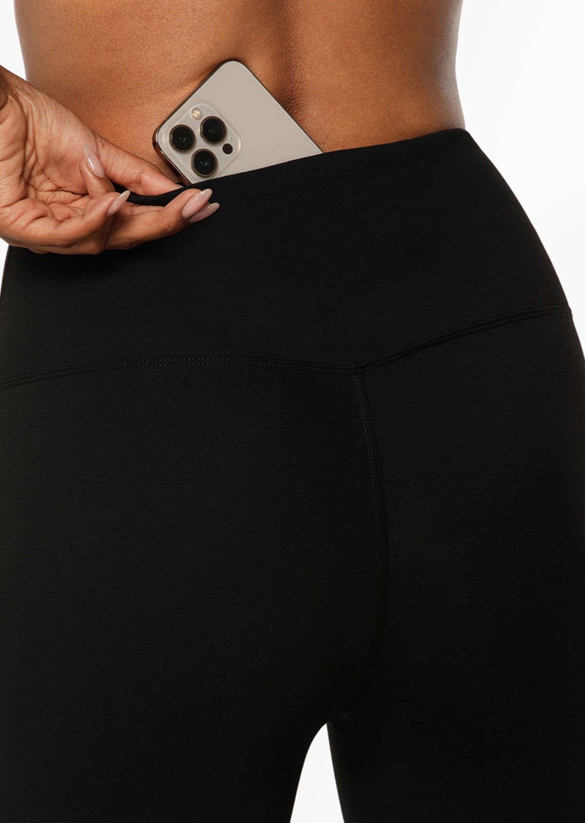 Lorna Jane Lotus No Chafe Phone Pocket 12cm Bike Shorts - Recycled Black