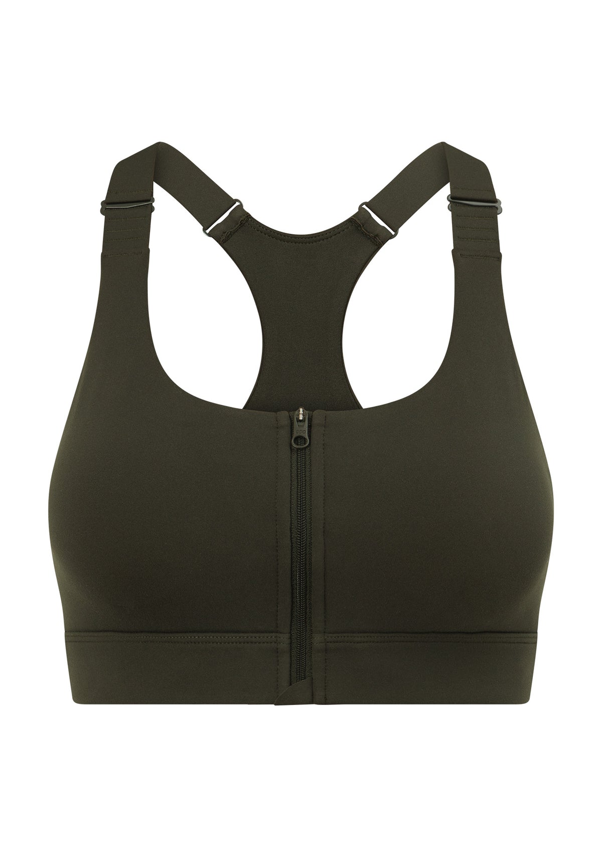 Lorna Jane Easy Zip On Max Support Sports Bra - Dark Luxury Green