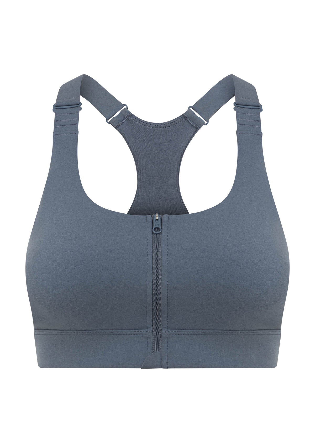 Lorna Jane Easy Zip On Max Support Sports Bra - Powder Grey