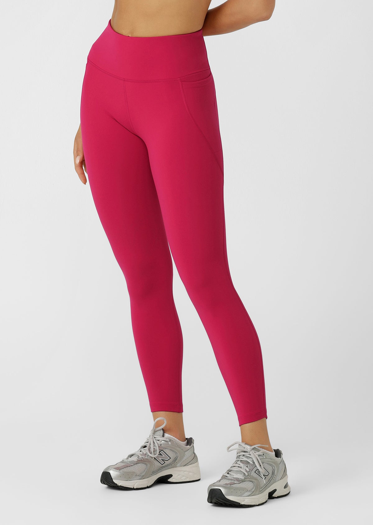 Lorna Jane Amy No Chafe Phone Pocket Ankle Biter Leggings - Raspberry