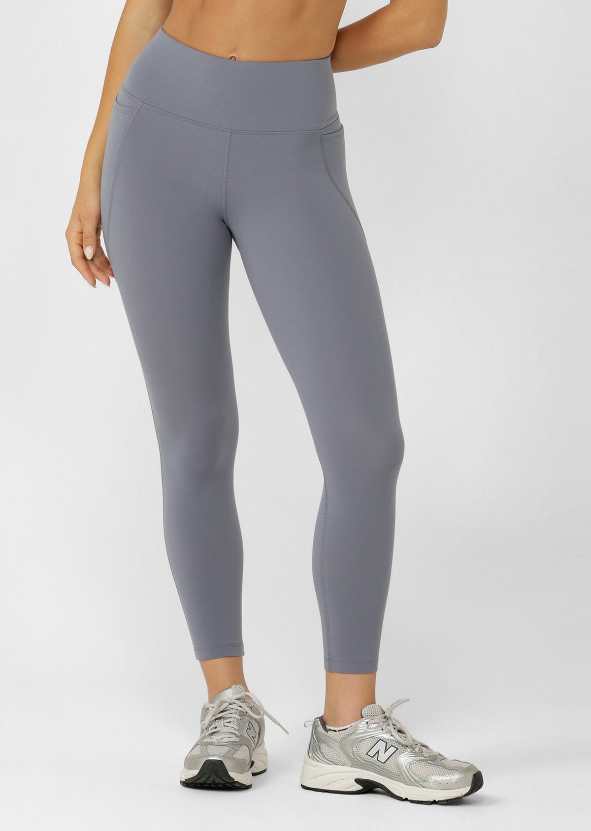 Lorna Jane Amy No Chafe Phone Pocket Ankle Biter Leggings - Shadow